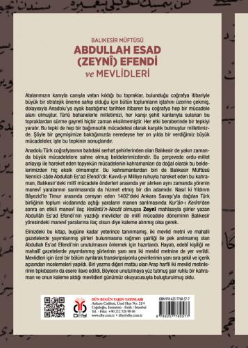 Balıkesir Müftüsü Abdullah Esad (Zeynî) Efendi ve Mevlidleri Mustafa Ö