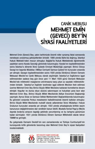 Canik Mebusu Mehmet Emin (Geveci) Bey’in Siyasi Faaliyetleri İsmail Se