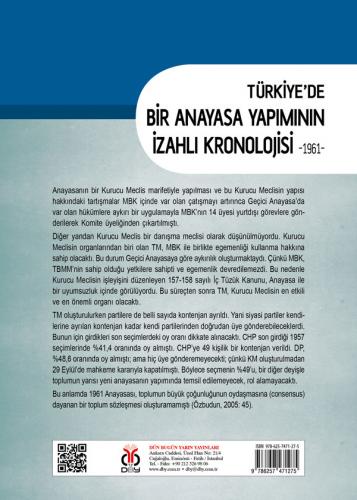 Türkiye’de Bir Anayasa Yapımının İzahlı Kronolojisi -1961- Ensar Yılma